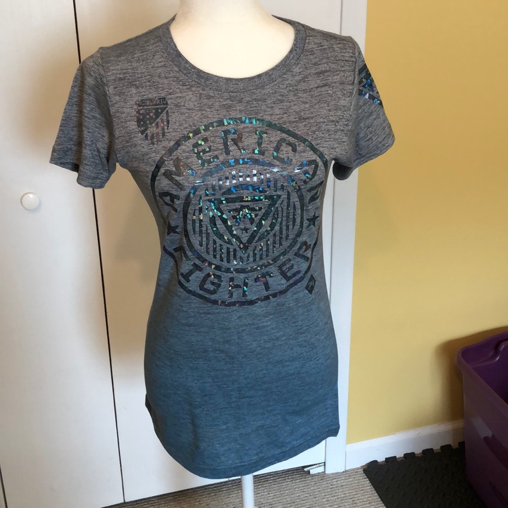 Blue ombré American Fighter foil tee